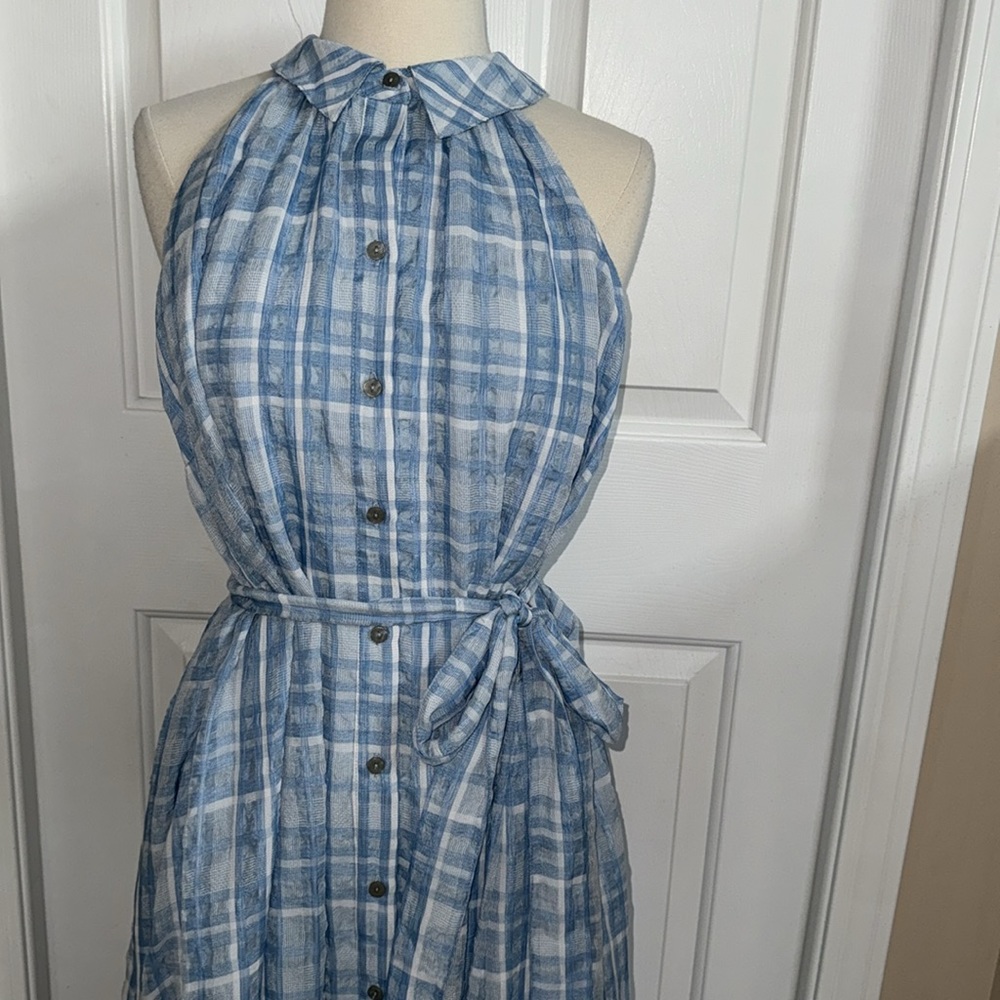 Antropologie blue gingham midi shirt dress size 2x plus Dorothy - Picture 11 of 15